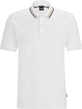 HUGO BOSS Tops, Heren, Wit, 2Xl, Katoen, Polo