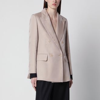 Max Mara Oversized linen and organza blazer in pink