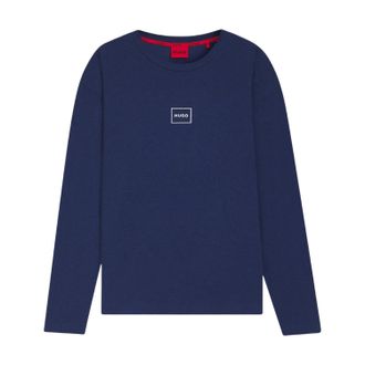 HUGO BOSS Hugo Mannen Laze Lange Mouwen Lounge T-Shirt (Donkerblauw)