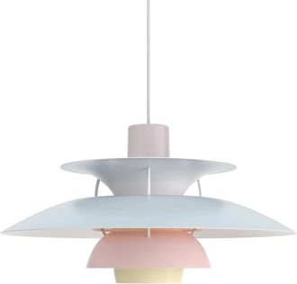 Louis Poulsen PH 5 Pendelleuchte, auster / blau / rosa