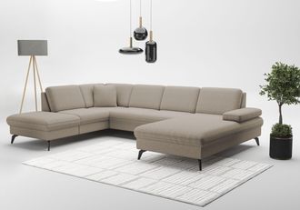 Sit&more Wohnlandschaft »Morris Jubi U-Form, B: 300 cm« mit Armteilfunktion & 1 Zierkissen, optional Bettfunktion