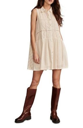 Lucky Brand Embroidered Cotton Shift Dress in Turtledove at Nordstrom Rack, Size Medium