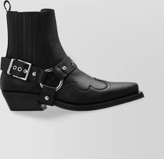 Ganni leather western chelsea boots