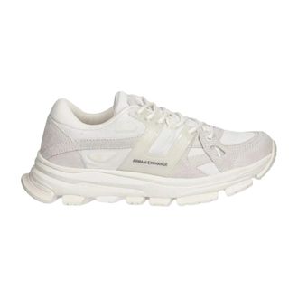 A|X Armani Exchange Schoenen, Heren, Wit, 45 EU, Leer, Urban Suede Mesh Sneakers