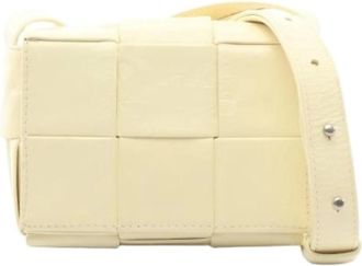 Bottega Veneta Pre-owned Cross Body Bags, female, Yellow, Size: ONE SIZE Pre-owned Leather Shoulder Bag