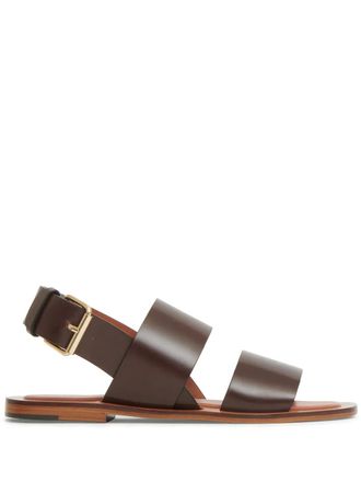 Mansur Gavriel Double Strap sandals - women - Lambskin/Calf Leather/Calf Leather - 35 - Brown