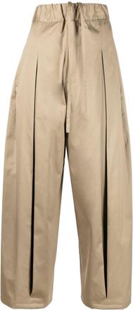 Sage Nation Neutral Wide-Leg Cotton Trousers - Mens - Cotton