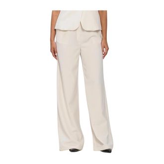 Ydence Pants Yade Tall - Dames - Wijde Broeken - Beige - L - Polyester - Broeken