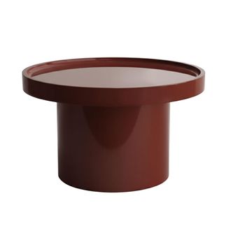 Oviala Mesa de centro redonda de 50 cm en MDF lacado en burdeos