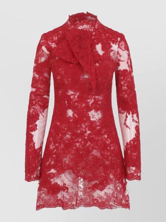 Ermanno Scervino lace long-sleeve high-neck mini dress