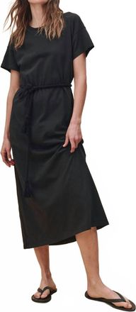 The Great. Boxy Tee Dress In Almost Black