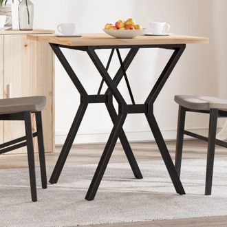 vidaXL Mesa De Comedor Marco Y Madera Maciza Pino Y Acero 70x70x75,5cm Vidaxl