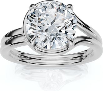 Pompeii3 Certified 2Ct Blaire Diamond Knot Solitaire Engagement RIng 14k Gold Lab Grown
