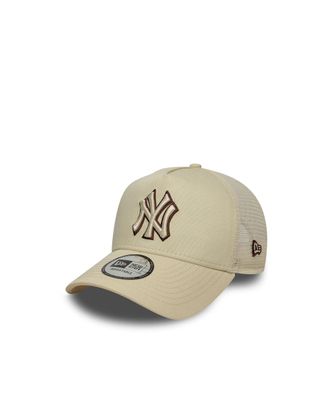 New Era Mens Trucker Cap 9forty E-Frame Light Beige Hat