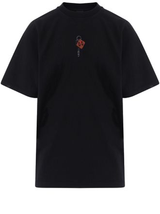 44 Label Group Black Contrast Logo Print Cotton T-Shirt