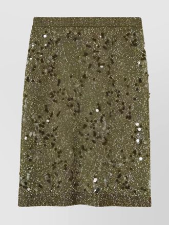 Gucci skirts textured elastic waistband sequin embellishments