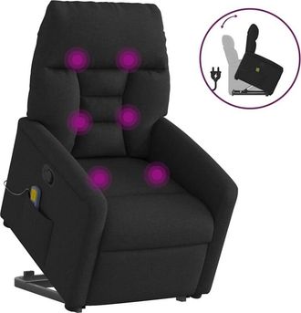 vidaXL Vidaxl - Sill&oacute;n Reclinable De Masaje Elevable Tela Negro