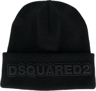 Dsquared2 Black Logo Beanie Hat