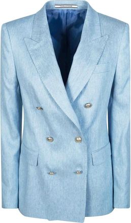 Tagliatore Giacca Chambray - Dames - Blazers - Blauw - XS - Jassen