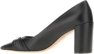 Ferragamo Gancini Ornament Pomp - Dames - Pumps - Zwart - 37 EU - Leer - Schoenen