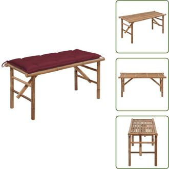 vidaXL Cuscino da giardino - vidaXL Panca da Giardino Pieghevole con Cuscino 118 cm in Bamb&ugrave; - Cuscino impermeabile