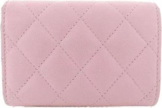 Chanel Pre-owned Wallets, female, Pink, Size: ONE SIZE Pre-owned Caviar Skin Wallet
