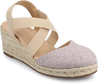 Journee Collection Ashlee Espadrille Wedge Pump - Extra Wide Width Available in Lilac at Nordstrom Rack, Size 8.5