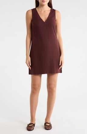 Madewell Marina Linen Blend Minidress in Chocolate Raisin at Nordstrom Rack, Size X-Large