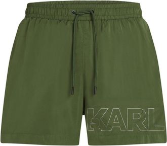 Karl Lagerfeld logo-print swim shorts - Green