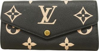 Louis Vuitton Beige Black Long Wallet (Bi-Fold) (Pre-Owned)