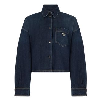 Prada Jassen, Dames, Blauw, S, Denim, Denim Jacket