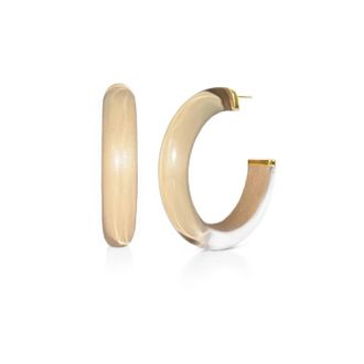 Gold & Honey Womens Medium Illusion Hoop Earrings In Caramel