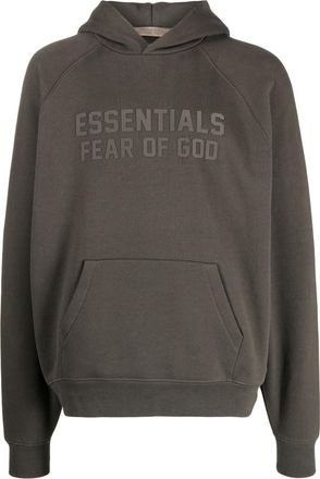 Fear of God Essentials logo-print hoodie - men - Cotton/Polyester - L - Green