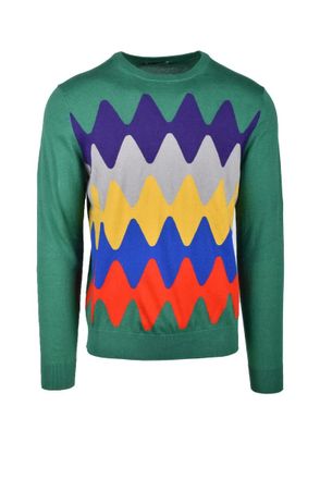 Ballantyne Bold Zigzag Pattern Knitted Sweater