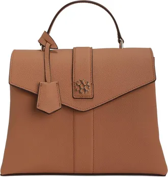 Gorski Leather Bag with Crossbody Strap in Tan at Nordstrom