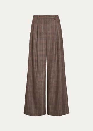 TWP Avery Plaid Wool-Blend Pants