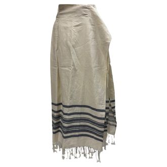 Max Mara Weekend Max Mara Targa Midi Skirt in White Linen