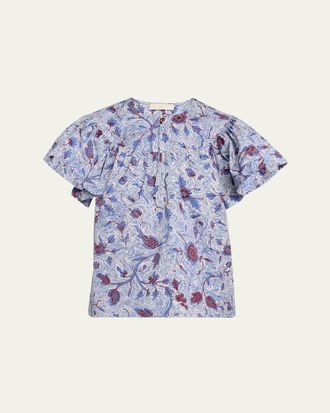 Ulla Johnson Perline Printed Silk Blouse