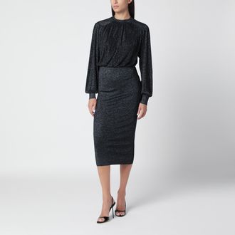 Isabel Marant Abito midi nero in jersey lurex