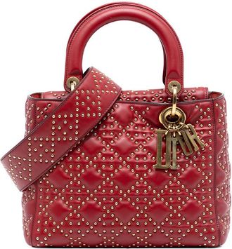 Dior Pre-owned Dior Medium Studded Calfskin Lady Dior 09-BOO-0127