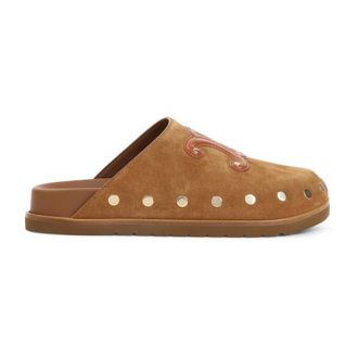 Celine Mules, female, Brown, Size: 10 US Brown Suede Wedge Mules