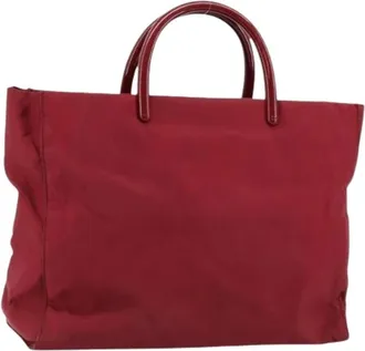 Prada Pre-owned Tote Bags, female, Red, Size: ONE SIZE Pre-owned Nylon Tote Bag