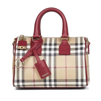 Burberry Handbags, female, Beige, ONE SIZE, Plaid Top Handle Crossbody Bag