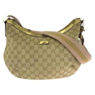 Gucci Pre-owned GG Canvas Patent Leather Shoulder Bag - - Pre-owned - Donna - Beige - ONE SIZE