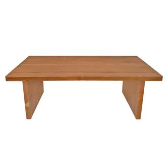 NATYAL Mesa de centro de madera maciza rectangular en tono roble 120 cm