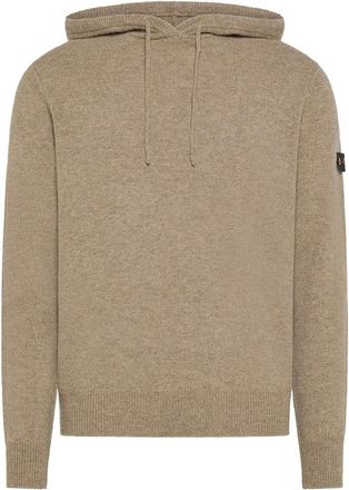 Peuterey Hoodies & sweatvesten, Heren, Beige, XL, Wol, Trui van yakwol met capuchon