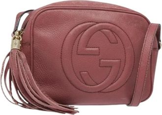 Gucci Pre-owned Cross Body Bags, female, Pink, Size: ONE SIZE Pre-owned Vintage Leather Cross Body Bag