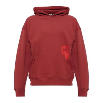 Palm Angels Felpa in Cotone con Stampa - - Sweatshirts & Hoodies - Uomo - Rosso - XL