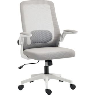 HOMCOM Homcom - Mesh Desk Chair with Tilt Function, Lumbar Support, Grey