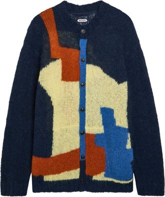 Bode Chapeau Colour-blocked Brushed Alpaca-blend Cardigan - Multicoloured 1 - XL